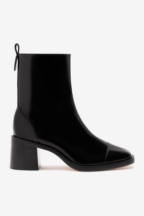 Soul Walk Impact Resistant Heel Mini Ricky Boot In Black Box Leather