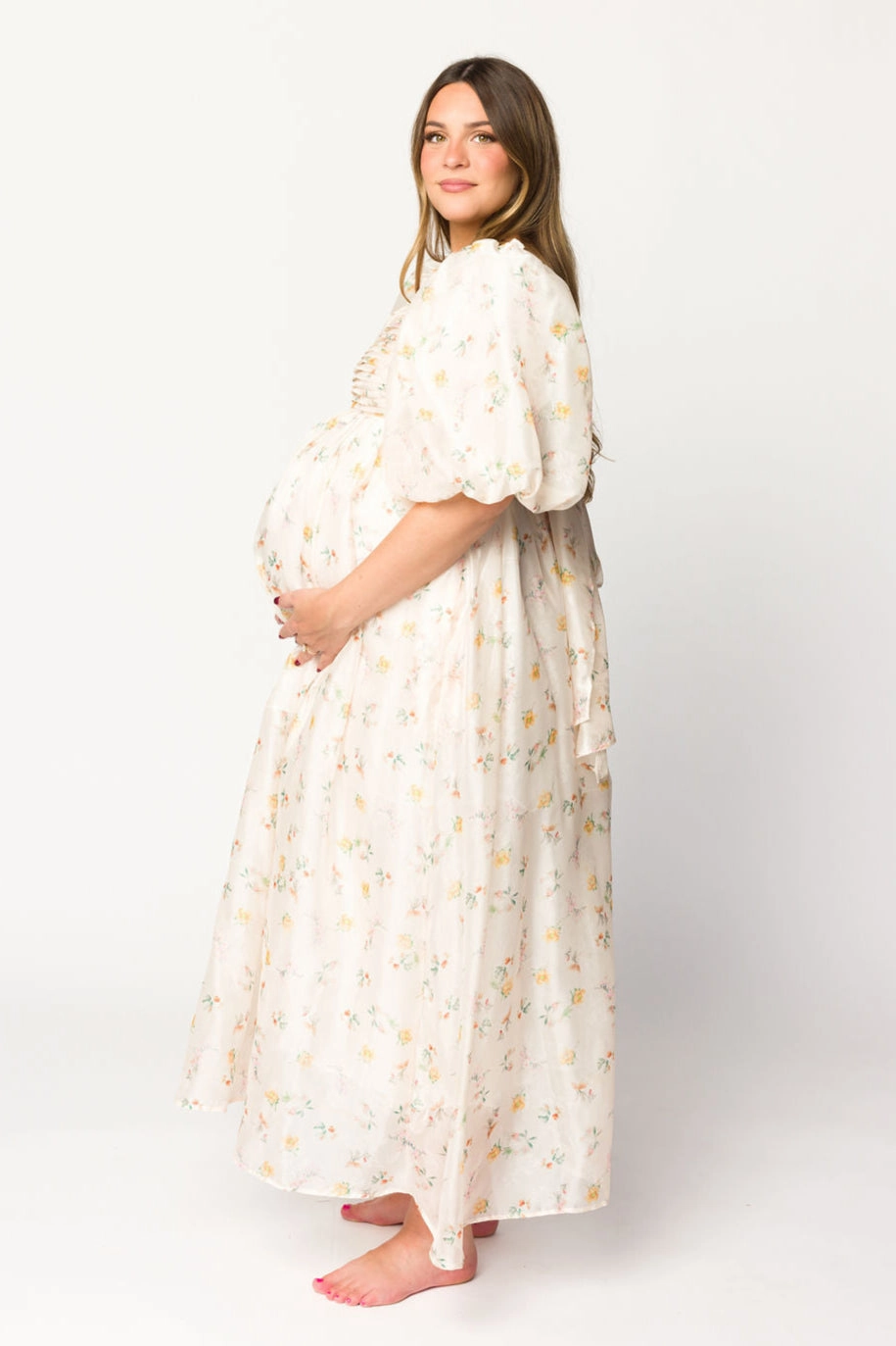 Melody Maxi Dress with Pleats and Bow Detail in Yellow Rose Floral - Bump Friendly & Inclusive Sizing (S-3XL) *Final-Sale* Lazy Pick