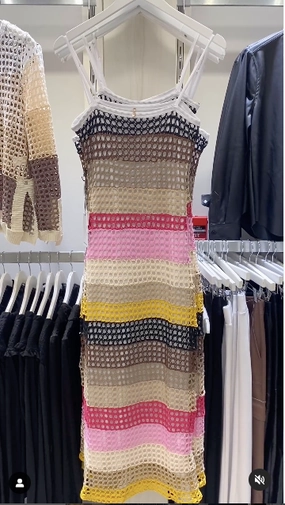 Shape Retention Vibrant Light Pete Crochet Maxi Dress