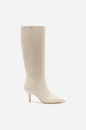 Snow Grip Leather Kate Mid Boot In Ivory Leather