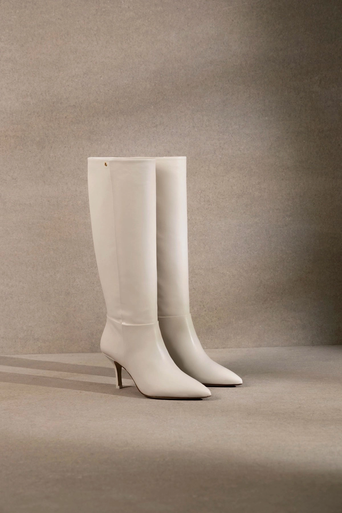 Classic Chic Rolling Motion Design Kate Mid Boot In Ivory Leather