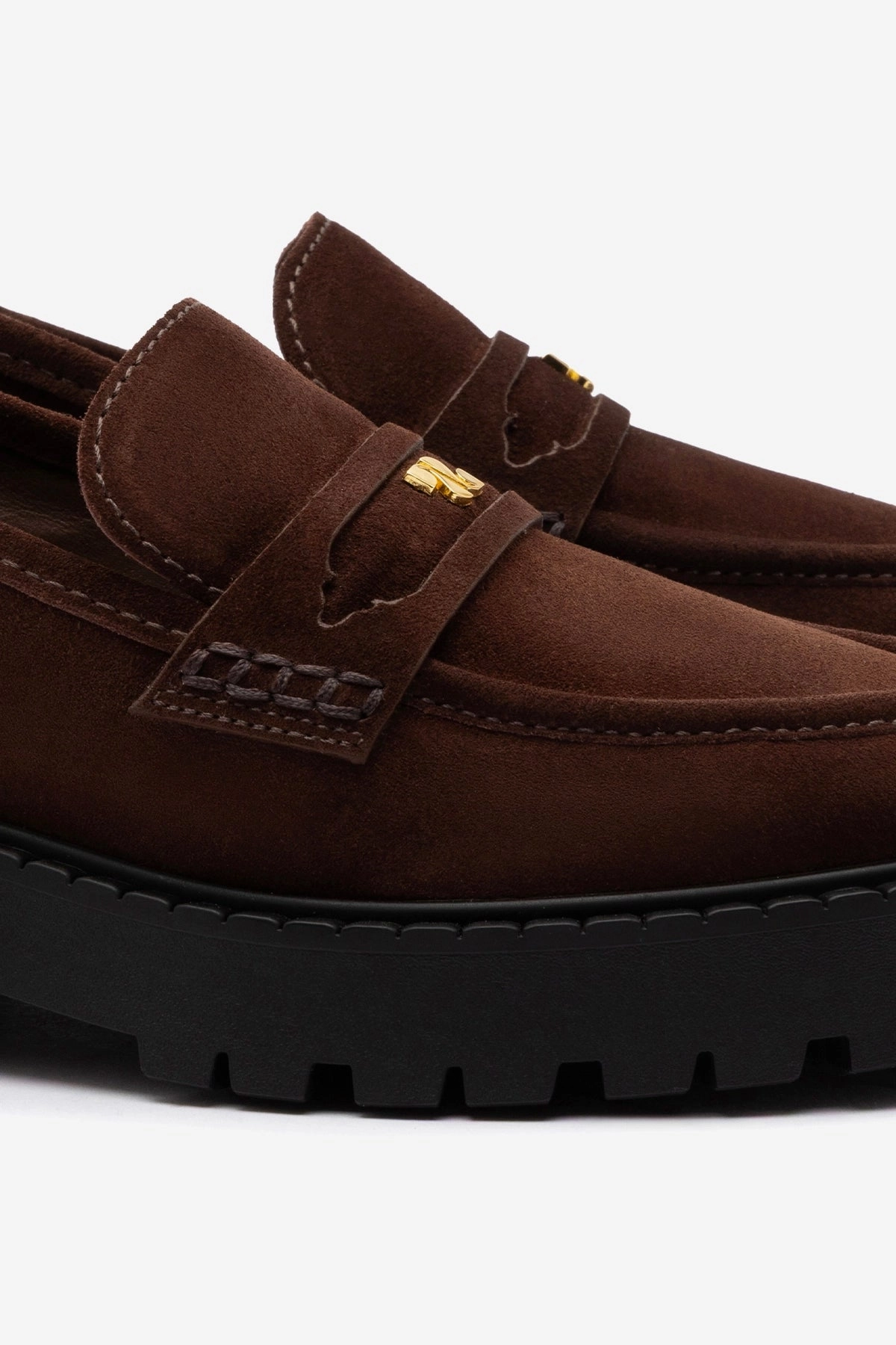 Training Mode Palm Base Suki Lugsole Loafer In Brown Suede