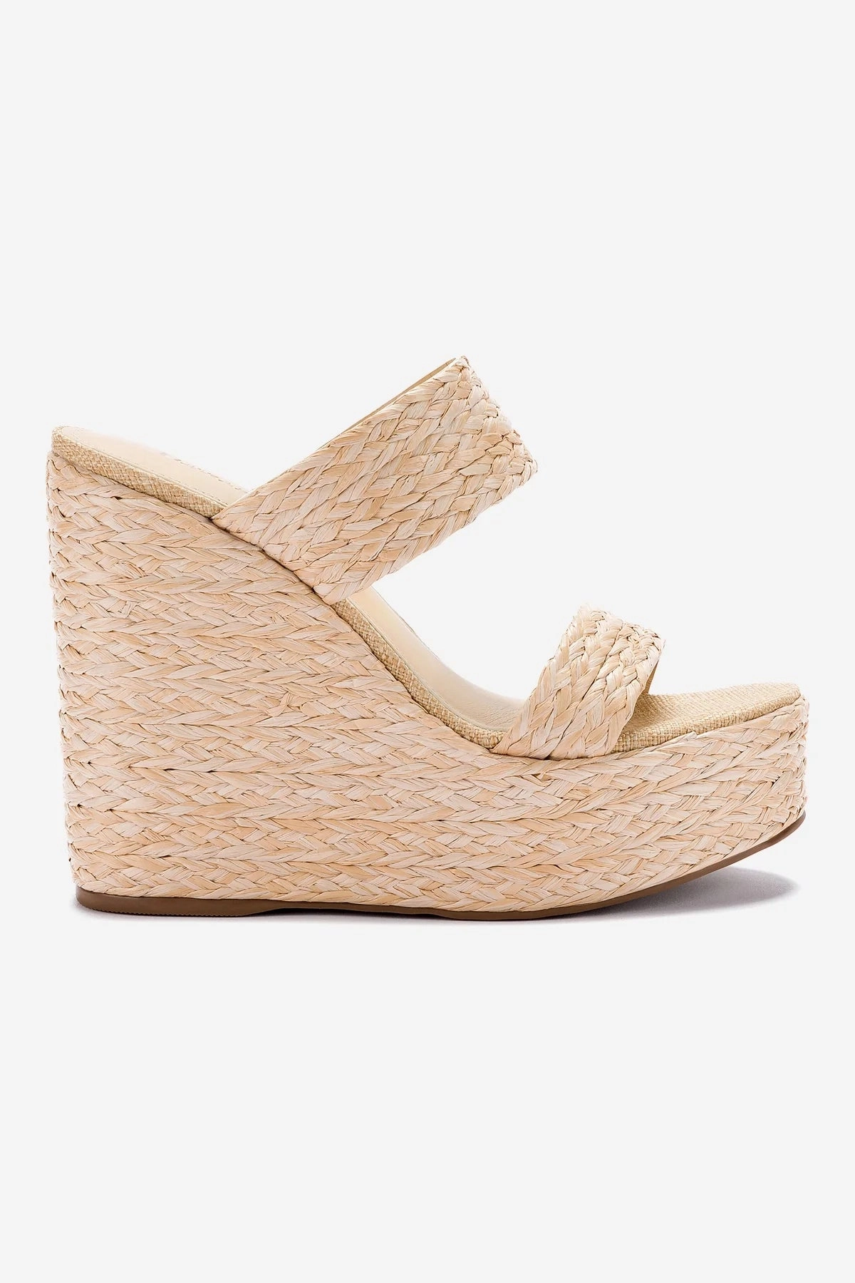 Pamela Wedge In Natural Raffia Cushioned Midsole