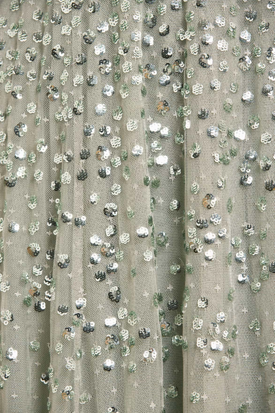 Leila Dot V-Neck Ankle Gown Soft color Modern Cut