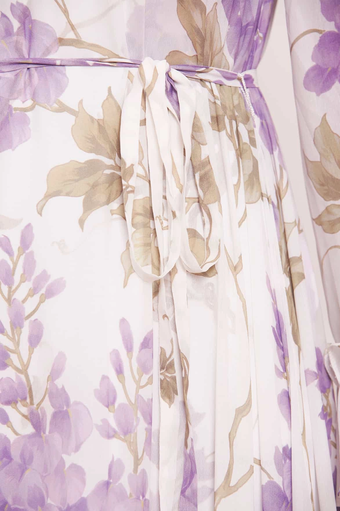 Wisteria Chiffon Round Neck Mini Dress everyday staple