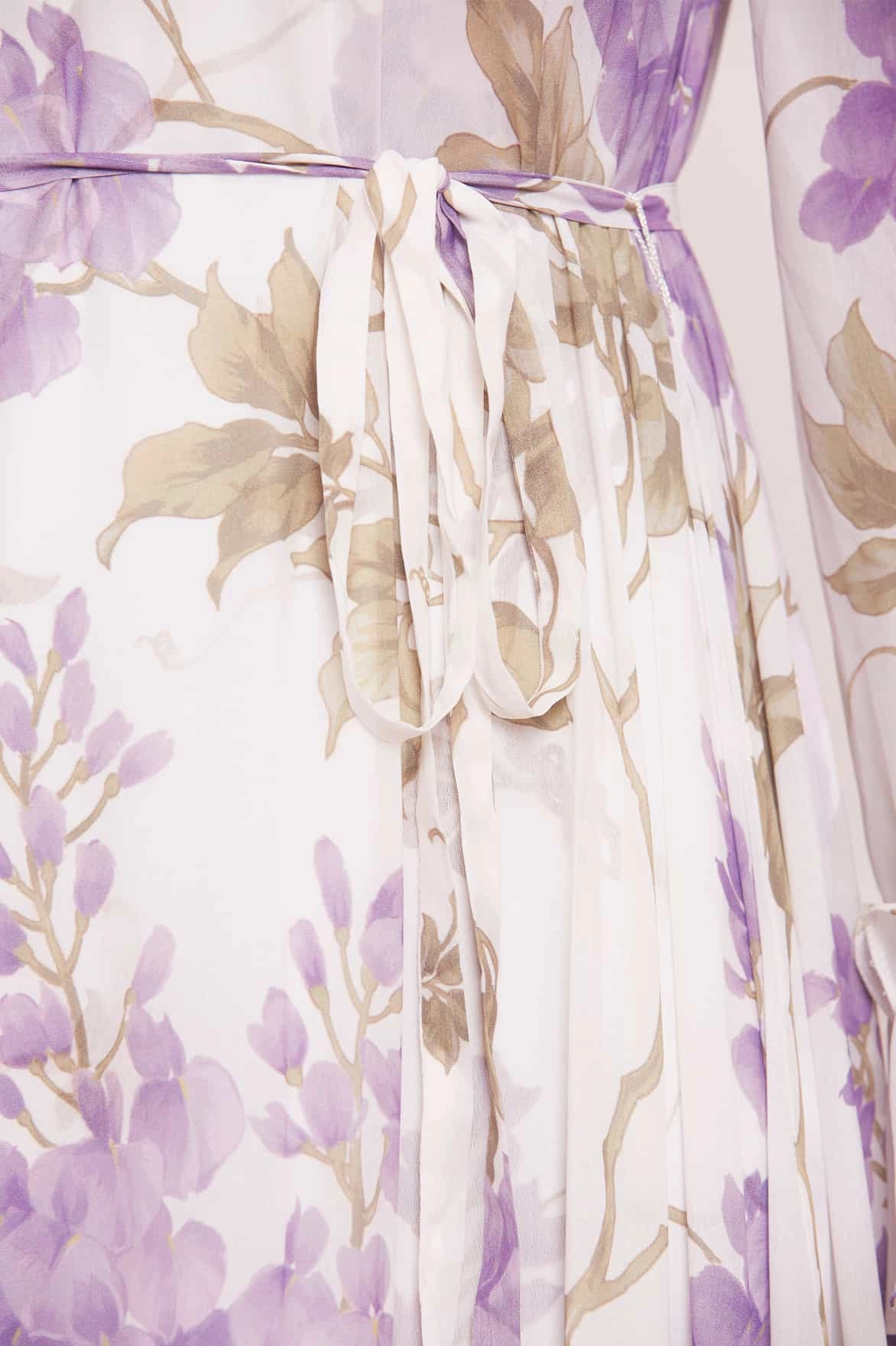 Wisteria Chiffon Round Neck Mini Dress Easy Fit Romance Soul