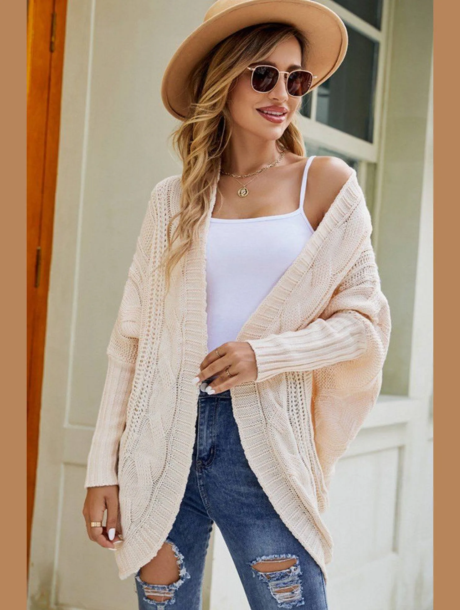WOMEN CHUNKY KNITTED SOLID FALL WINTER CARDIGAN Reinforced Buttonholes Everyday Fashion