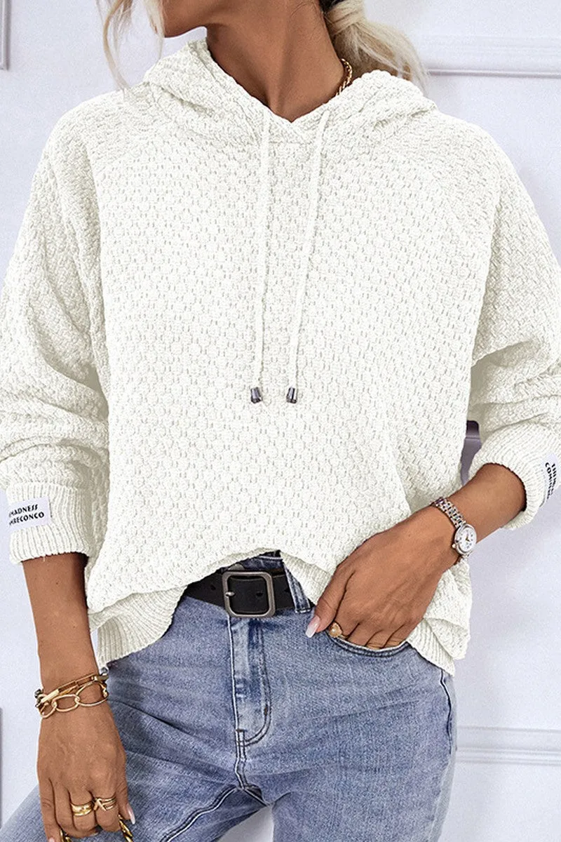 WOMEN FISHERMAN KNITTED HOODIE PULLOVER MultiPocket Design Active Look