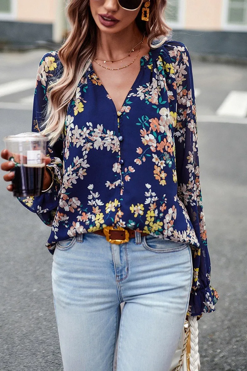 WOMEN LIGHTWEIGHT LANTERN SLEEVE BUTTON BLOUSE Anti Static Weave Technology LightweightFabric