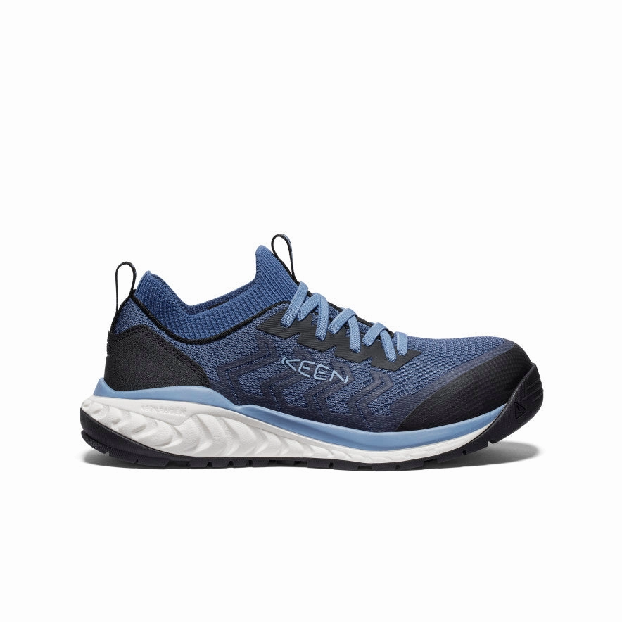 Light On Feet Step in Style Women's Arvada Shift ESD Work Sneaker (Carbon Toe)  |  Vintage Indigo/Faded Denim