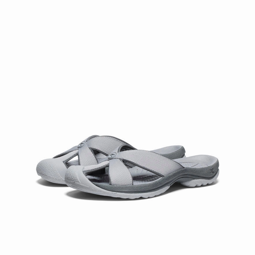 Women's Bali Slide Sandal  |  Alloy/Steel Grey Comfort Glide Shoes Instant Walk Fit