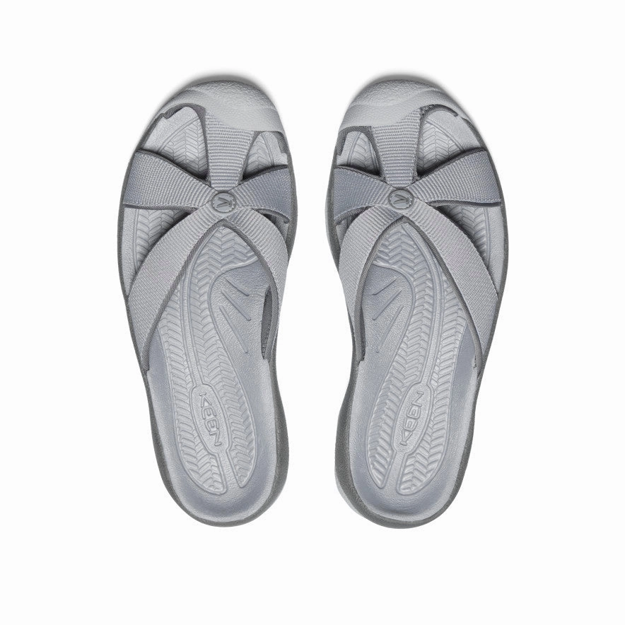 Comfy Step On Relaxed Fit Slip Women's Bali Slide Sandal  |  Alloy/Steel Grey