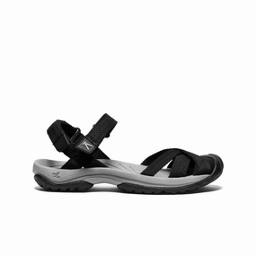 Women's Bali Strap Sandal  |  Black/Alloy Stylish Footwear synthetic leather