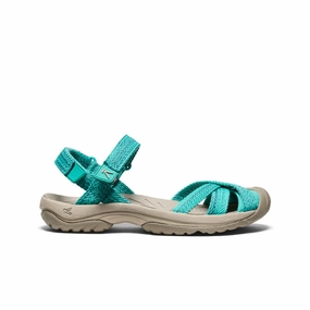 Women's Bali Strap Sandal  |  Bright Aqua Low Profile Footbed Design