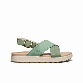 Fashion Sandals Durable Fit Women's Elle Luxe Cross Strap Sandal  |  Granite Green/Granite Green