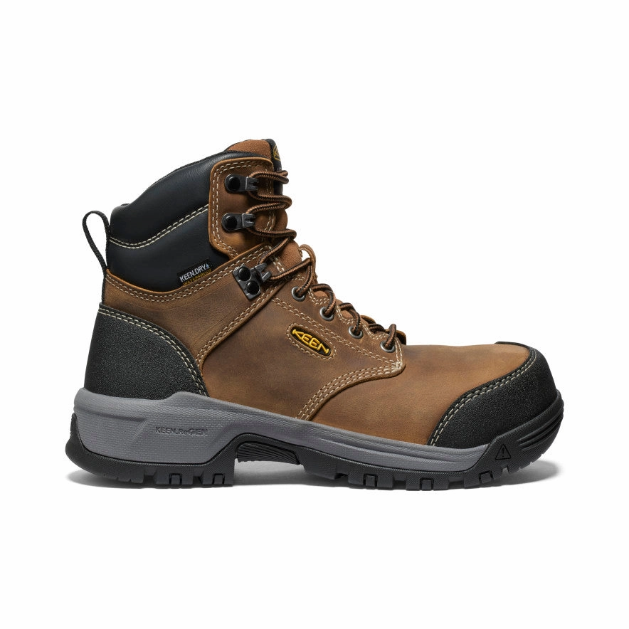 Women's Evanston 6" Waterproof Boot (Carbon Toe)  |  Bison/Black Weekend Ready Hydrophobic Upper