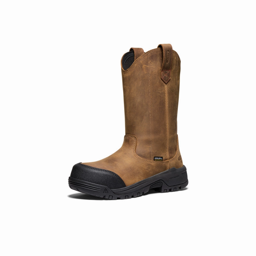 Resilient Midsole Women's Evanston Pull-On Waterproof Boot (Carbon Toe)  |  Bison/Black