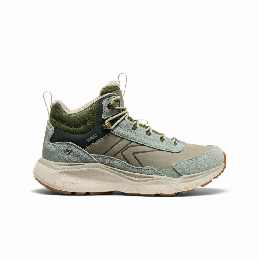 Women's Leiki Waterproof Leather Hiking Boot  |  Iceberg Green/Bronze Green Slip On ReinforcedHeel