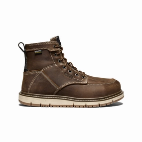 Slip Resistant All Day Wear Weekend Trek Women's San Jose 6" Waterproof Boot (Aluminum Toe)  |  Cascade Brown/Gum