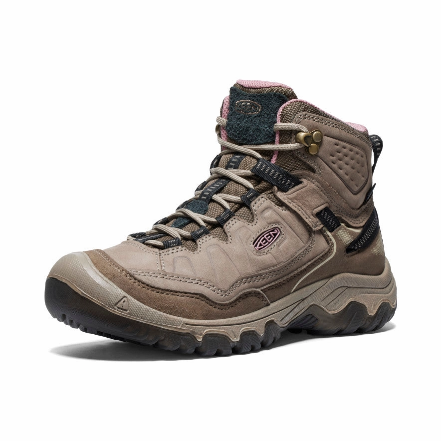 Breathable Weekend Wanderer Women's Targhee IV Wide Waterproof Hiking Boot  |  Brindle/Nostalgia Rose