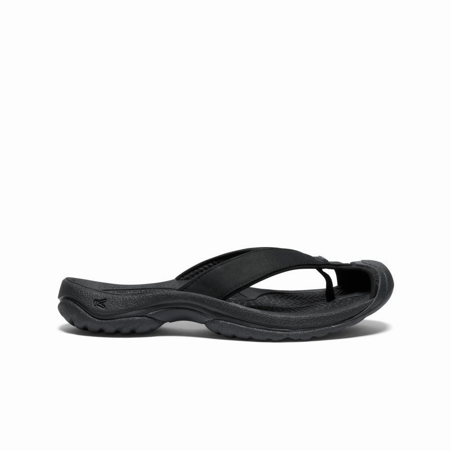 Women's Waimea Leather Flip-Flop  |  Black/Black Light cushion