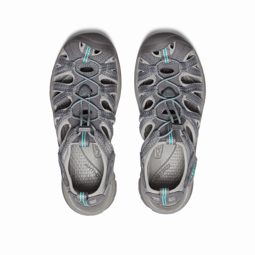 Plantar Support Women's Whisper  |  Medium Grey/Peacock Green