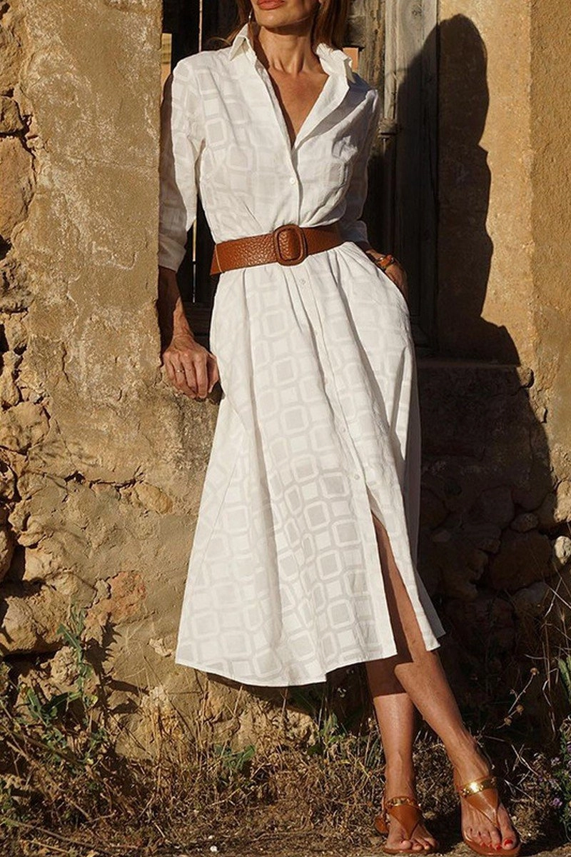 Elegant Wear WOMEN SQUARE PATTERNED SEXY SLIT LONG DRESS