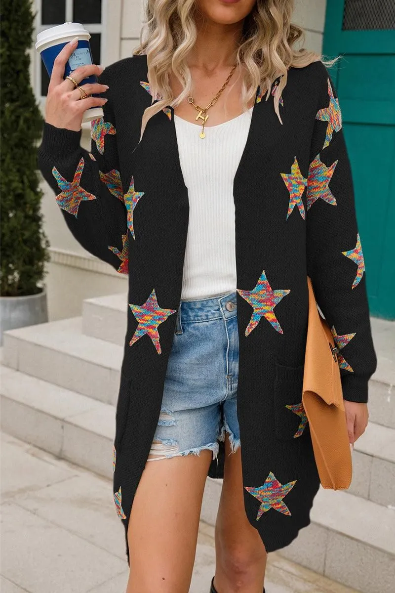 WOMENS OPEN FRONT KNITTED CARDIGAN Water Repellent Finish