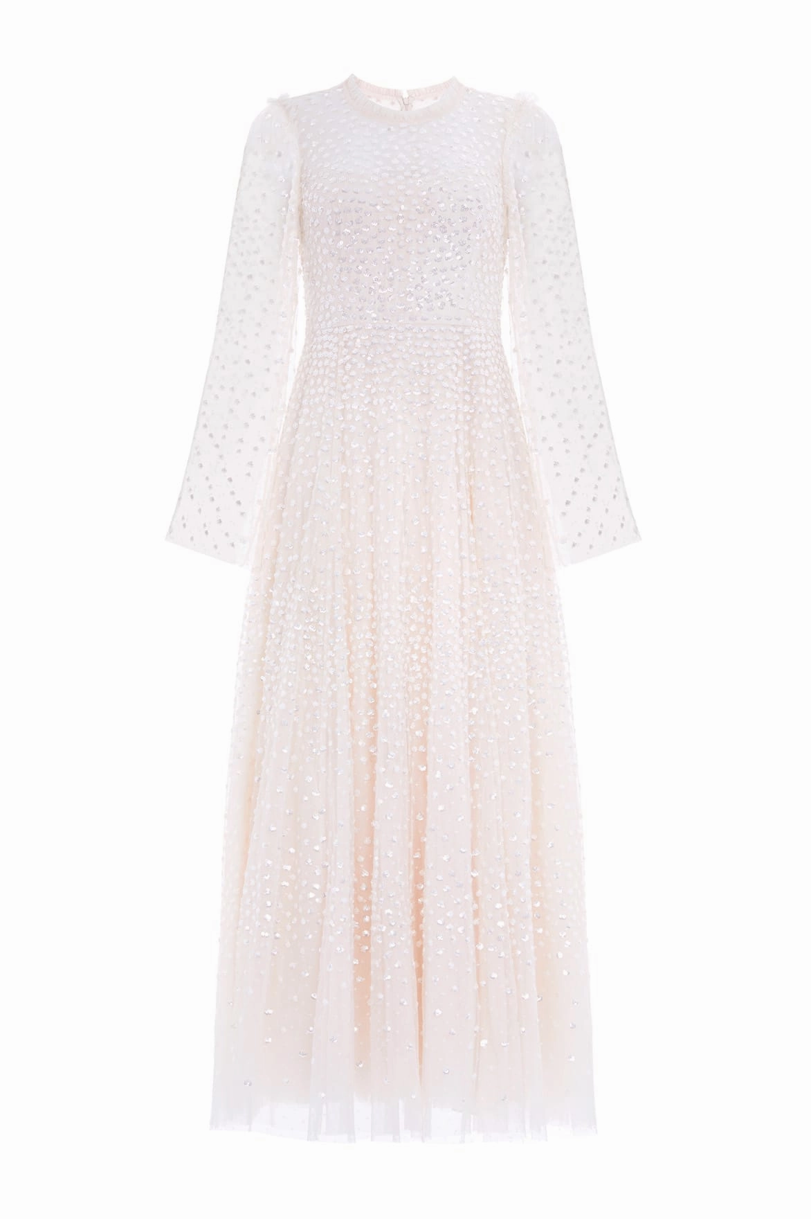 Global Style Fashionable outfit for outings Scatter Dot Round Neck Ankle Gown