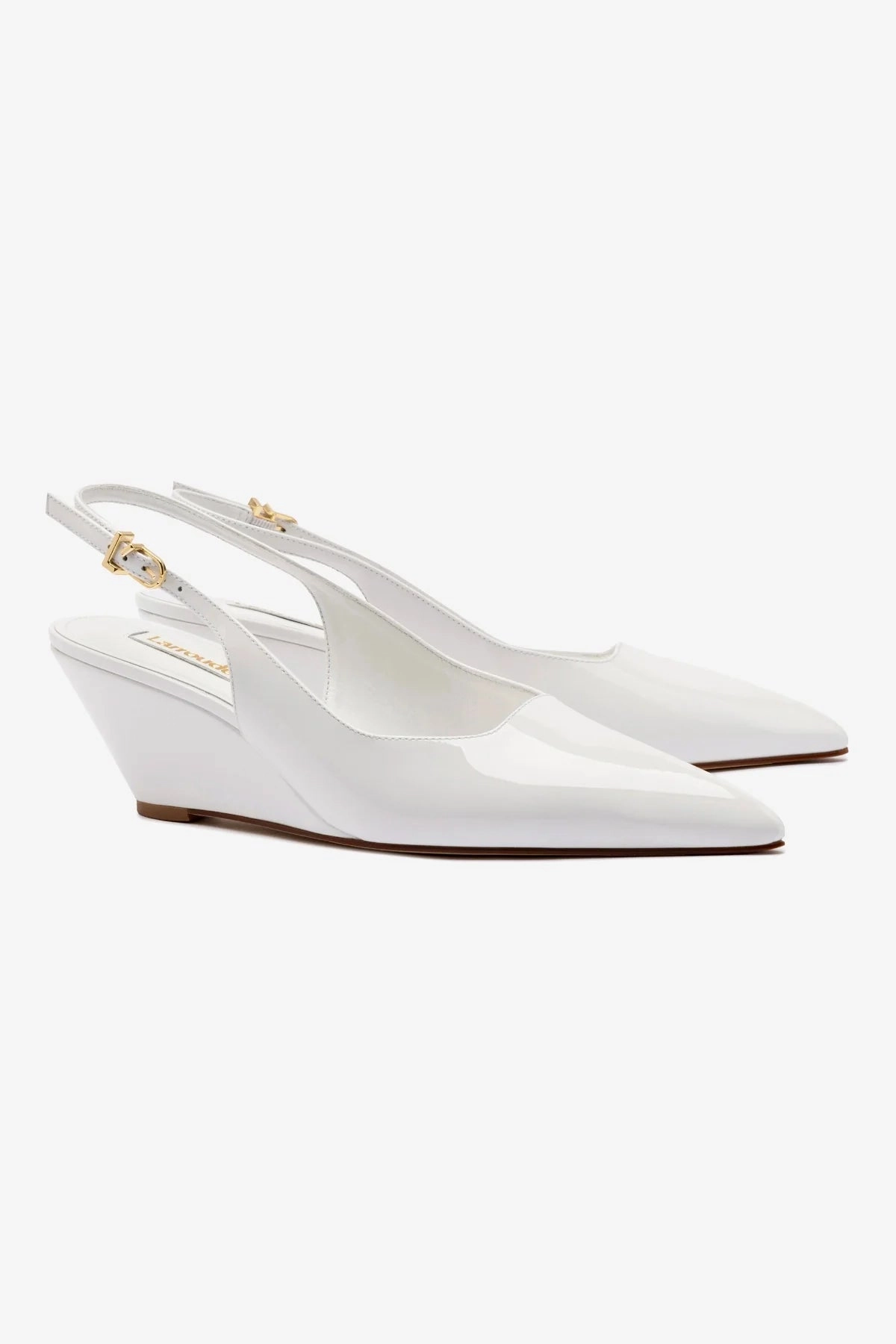 Muscle Aid Loulou Pump In White Patent Leather