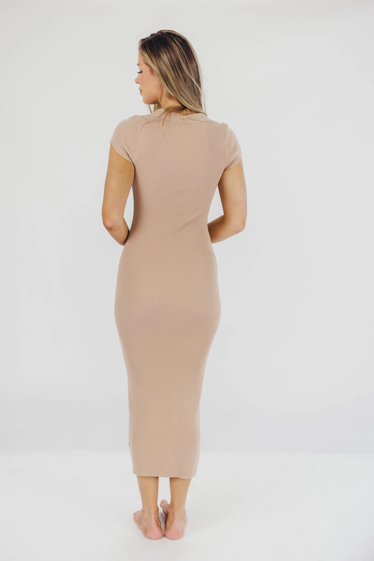 Layering Piece Wren Ribbed Knit Maxi Dress with Square Neckline in Dusty Blush (XS-XL) - Worth Collective Exclusive *Final-Sale*
