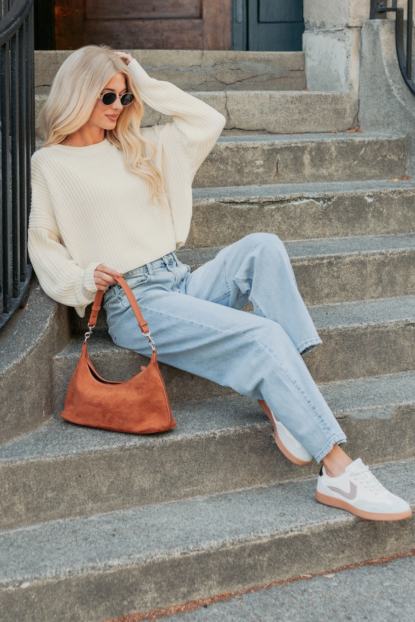 AllDay Comfort Tech Warming Energy Cropped Knit Sweater (Cream)