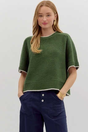 SlimFit You Know The Way Green Sweater