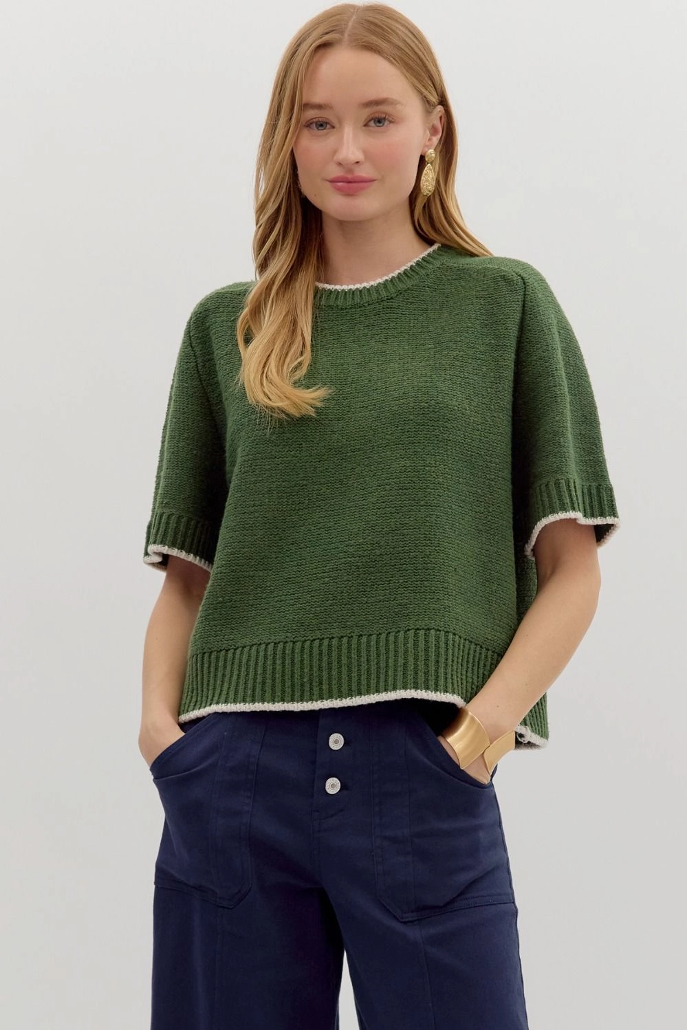 SlimFit You Know The Way Green Sweater