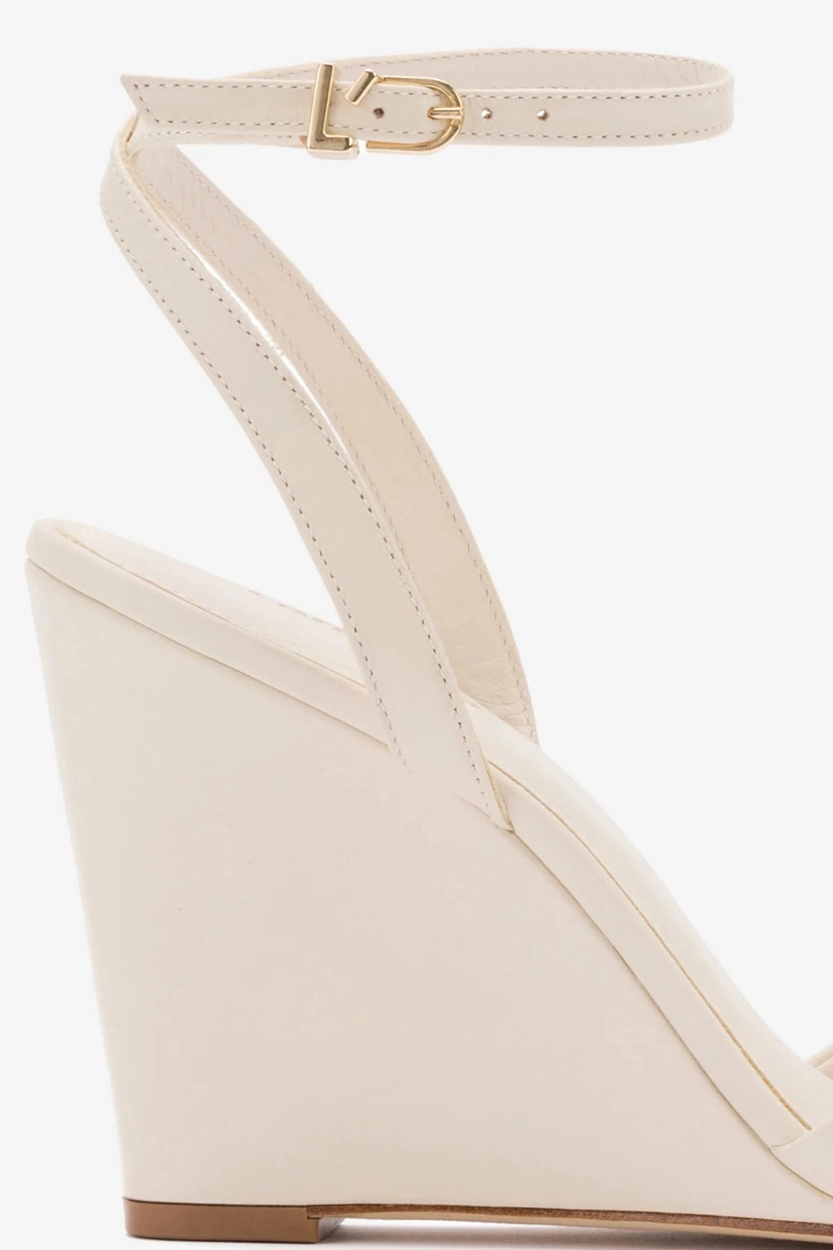 Dynamic Arch Cushion Yves Wedge In Ivory Leather