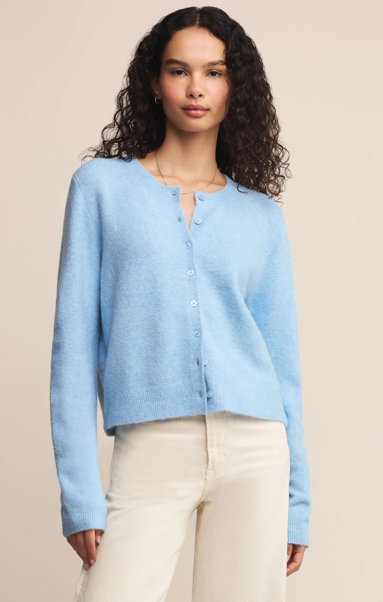 Z Supply Medina Cardigan in Serene Blue Breathable mesh panel