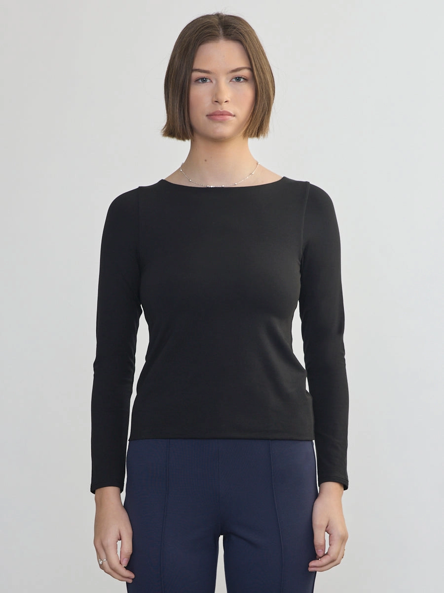 LONG SLEEVE PIMA BOAT NECK BlendMaterials