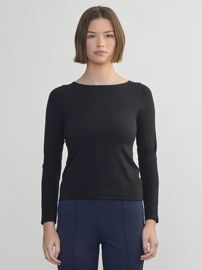 LONG SLEEVE PIMA BOAT NECK BlendMaterials