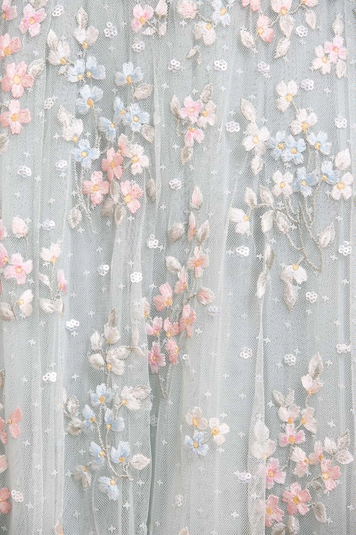 Wrap style Versailles Ditsy Cape Sleeve Ankle Gown