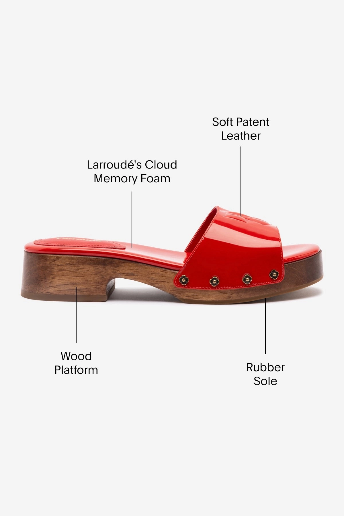 Zuzi Mule In Scarlet Patent Leather Ankle wrap