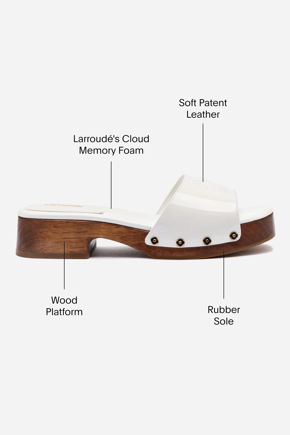 Zuzi Mule In White Patent Leather Leather Touch