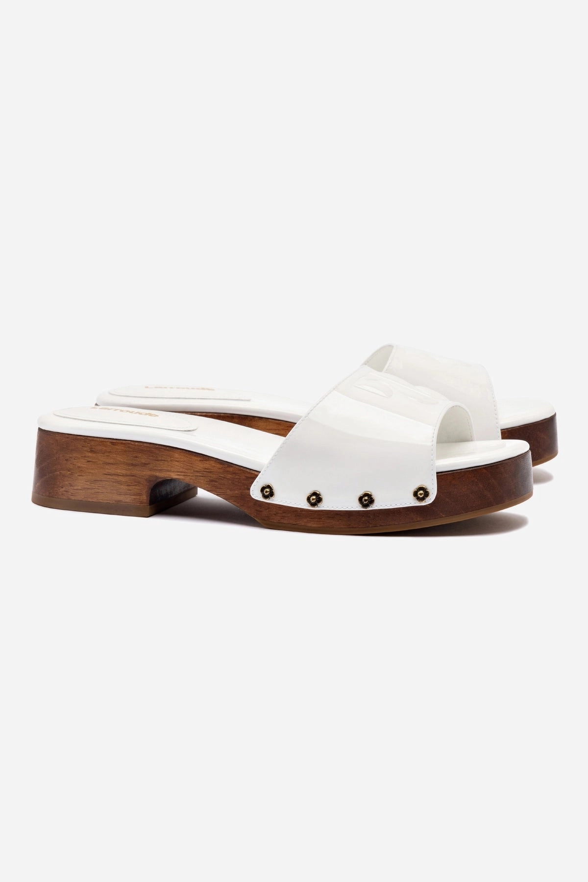 Smooth Inner Seams Shock Absorption Technology Zuzi Mule In White Patent Leather